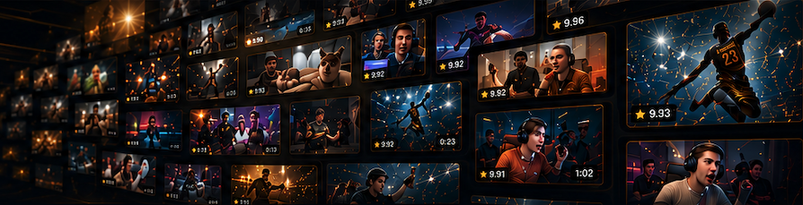 Collage of top-rated clips on ClipHall